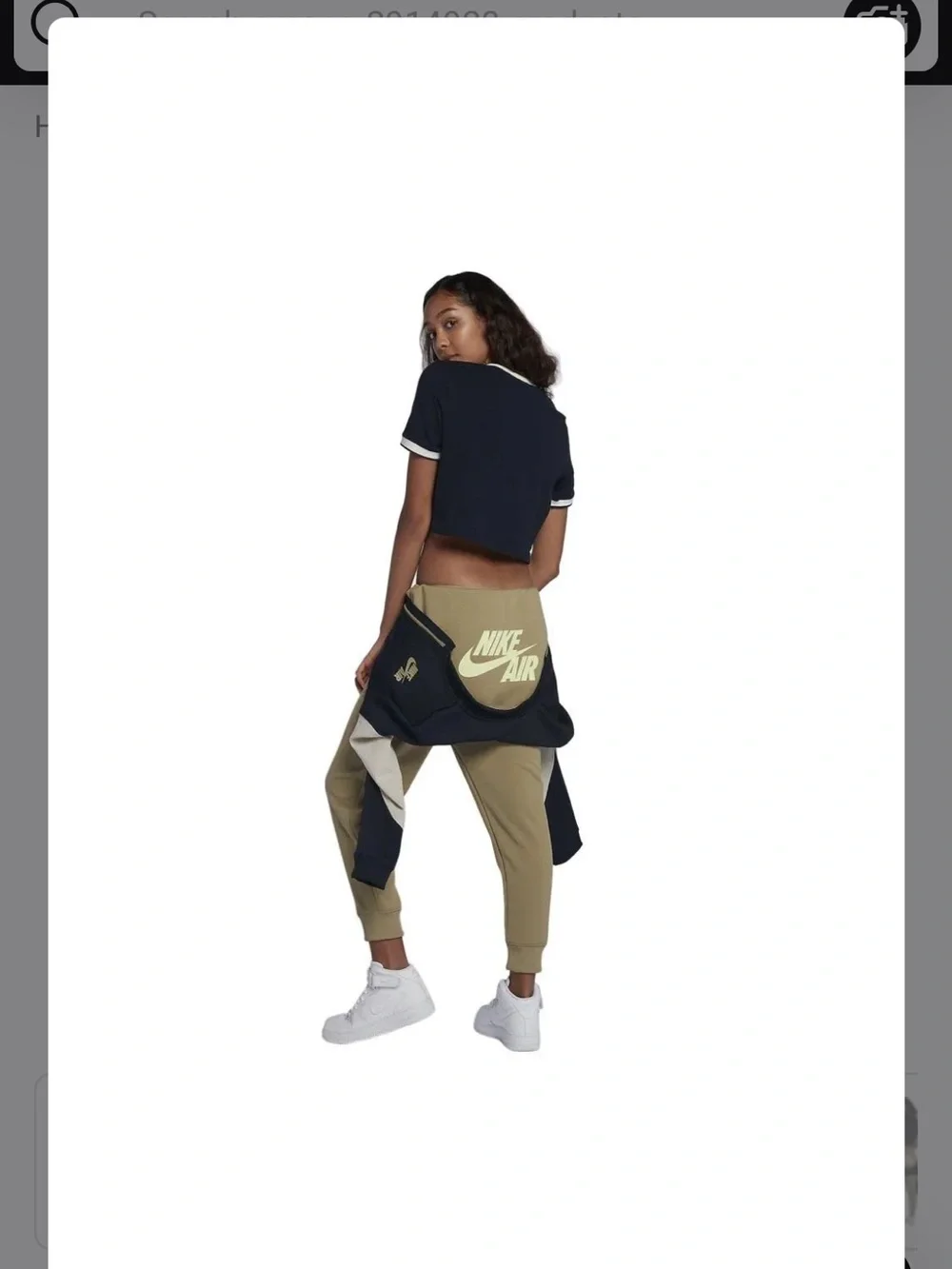 Nike Colorblock Zip-Front Jumpsuit in Olive, Black & Cream